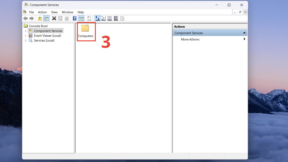 Thay đổi cài đặt Component Services bước 2