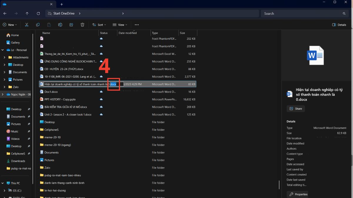 Thay đổi phần mở rộng của tệp để hạn chế lỗi Corrupt file bước 2