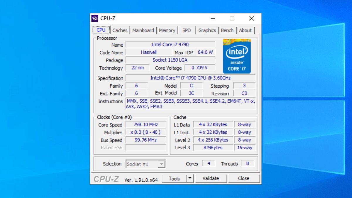 Điểm nổi bật của CPU-Z Portable