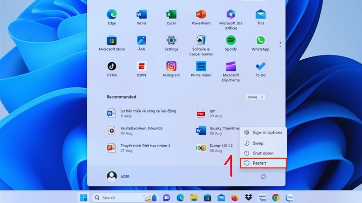 Khởi động lại máy tính hoặc Clean Boot khắc phục lỗi Ctrl Shift S bước 1