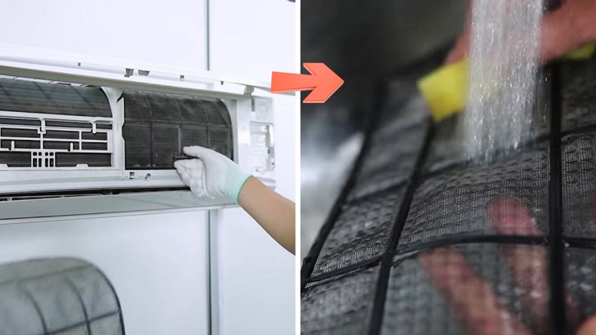 Tháo bộ lọc ở dàn lạnh điều hoà ra