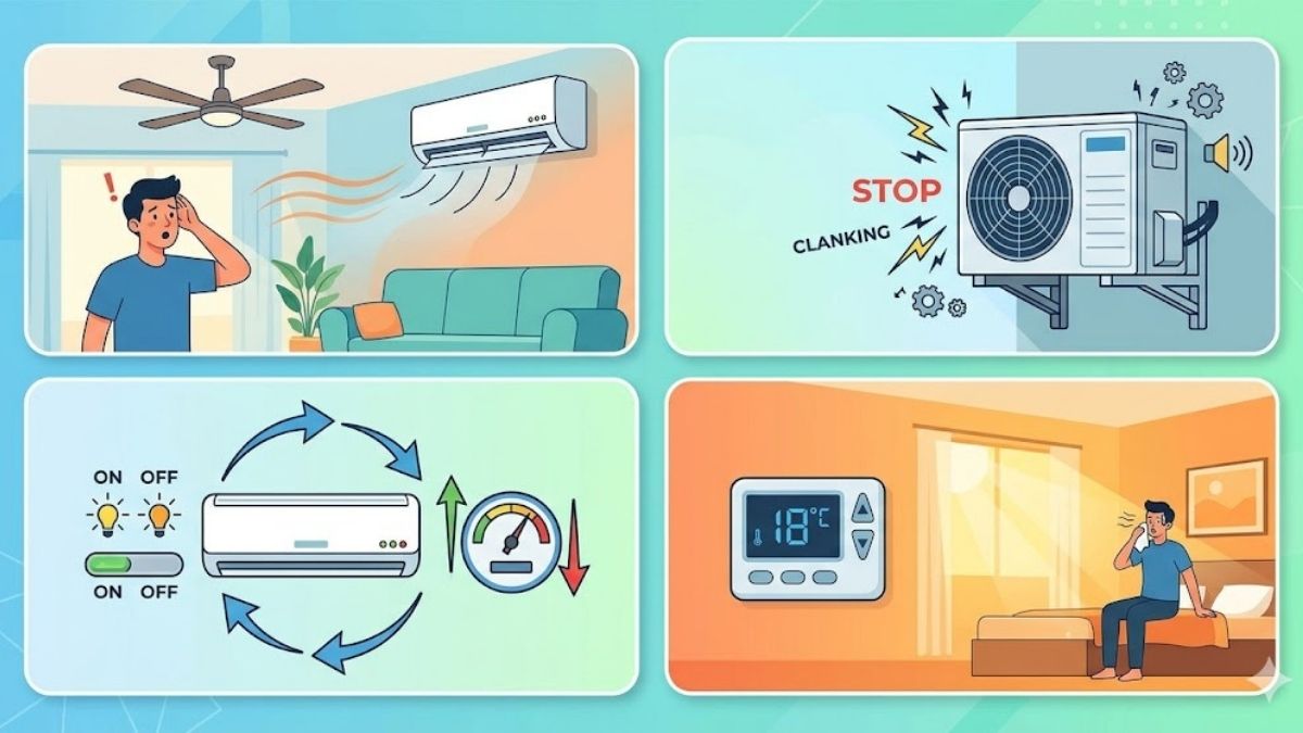 Dấu hiệu nhận biết cục nóng điều hòa chạy một lúc rồi tắt