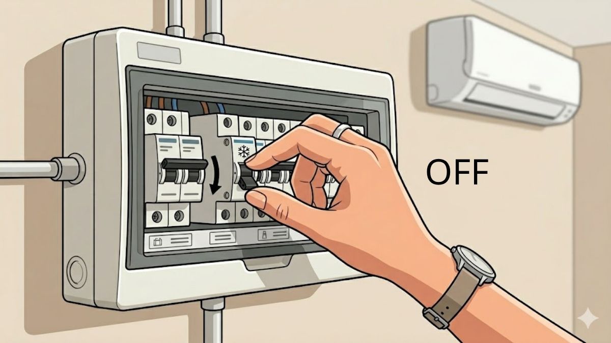 Tắt aptomat máy lạnh