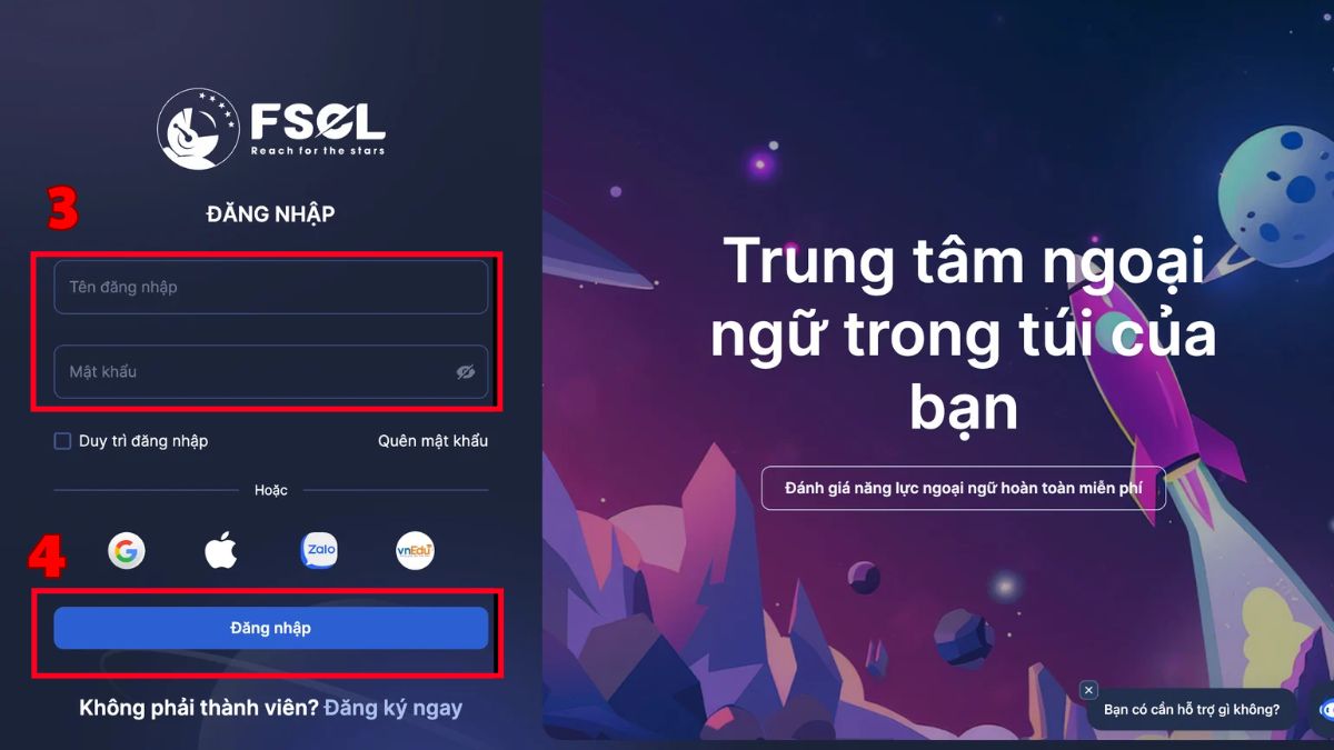 Cách đăng nhập FSEL trên máy tính bước 4