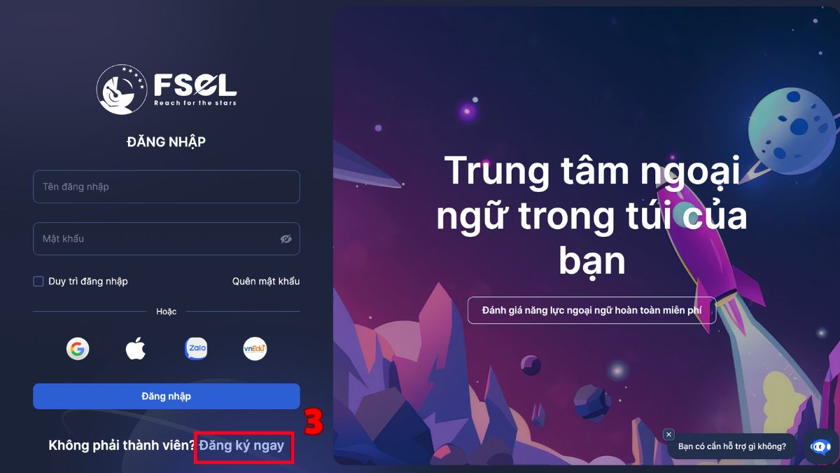 Cách đăng ký và kích hoạt tài khoản FSEL mới bước 2