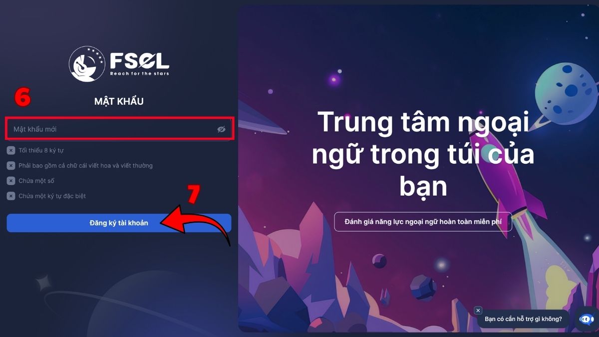 Cách đăng ký và kích hoạt tài khoản FSEL mới bước 4