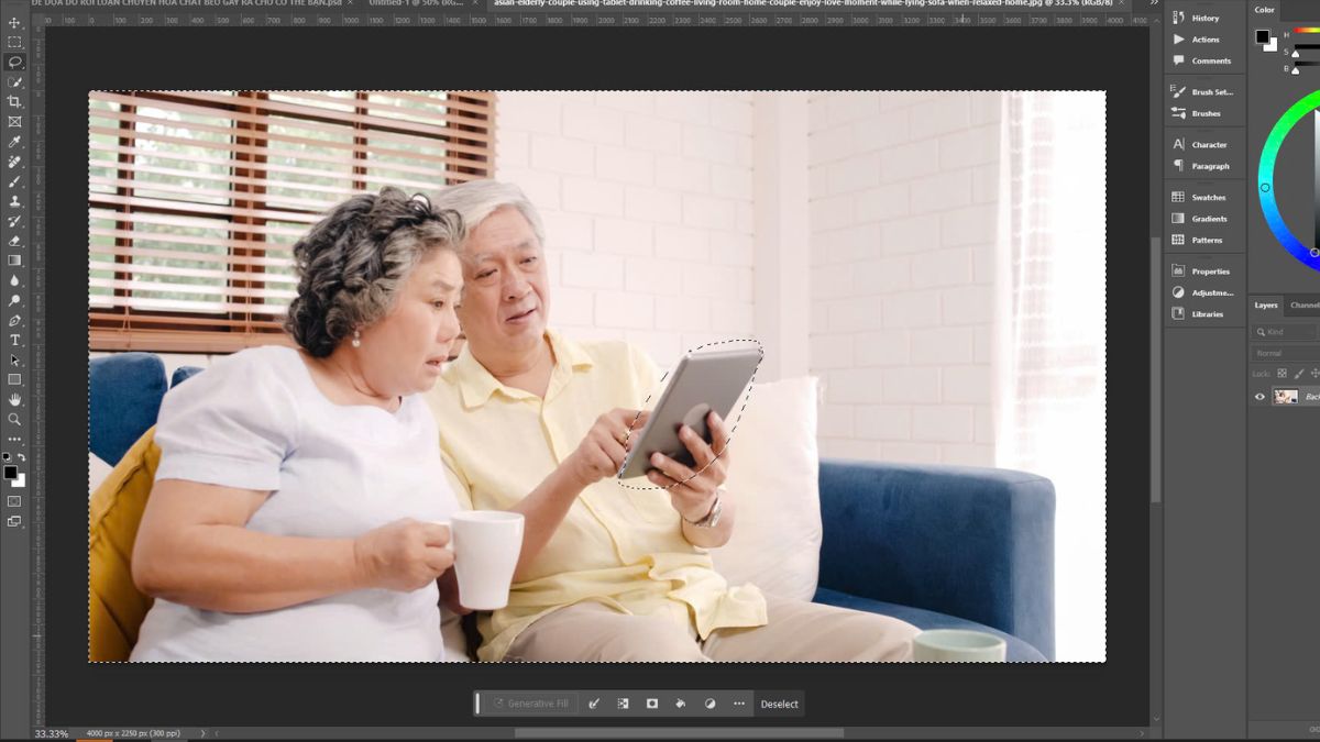 Đảo ngược vùng chọn Photoshop với công cụ Lasso Tool bước 3 (Hình minh họa)