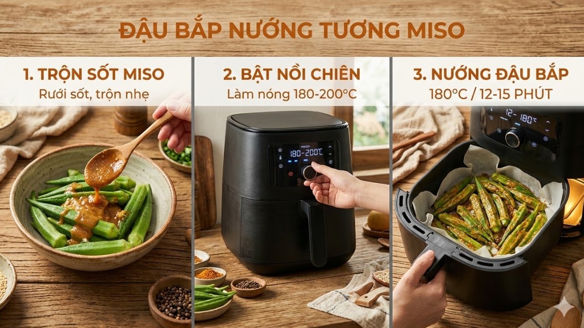 Cách làm món đậu bắp nước tương miso ngon lạ miệng