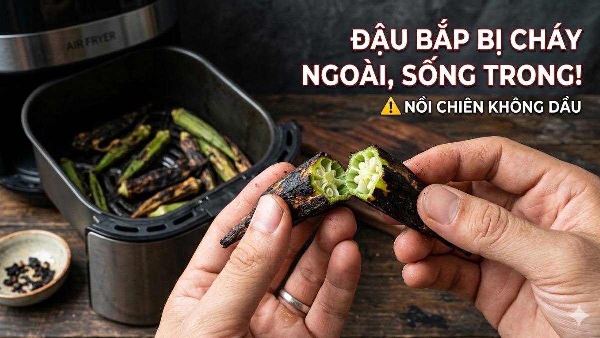 Cách khắc phục đậu bắp bị cháy ngoài nhưng chưa chín bên trong