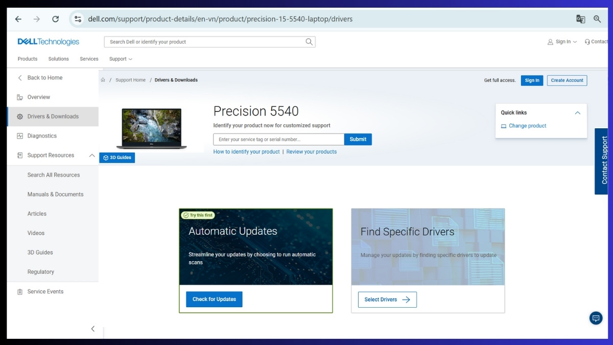 Đến 2025 Dell Precision 5540 vẫn còn được Dell duy trì hỗ trợ kỹ thuật 