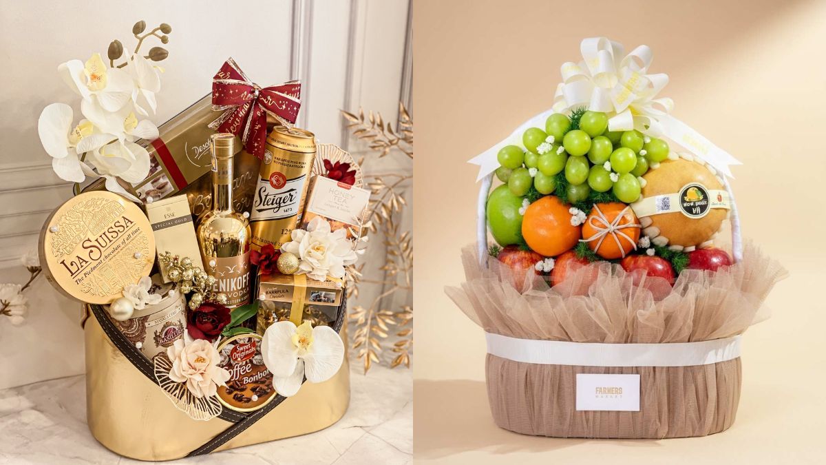 Giỏ quà Tết bánh kẹo, trái cây là món quà phổ biến khi đi tất niên