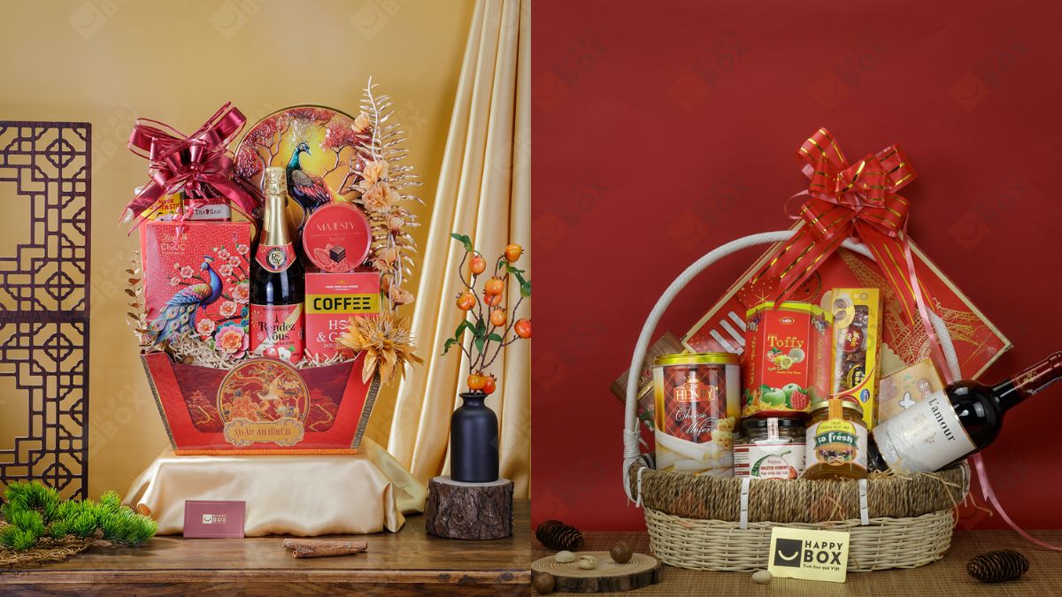 Giỏ quà Tết tổng hợp là món quà chúc Tết phổ biến