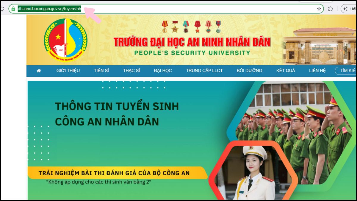 Tra cứu điểm chuẩn Đại học An ninh Nhân dân bước 1