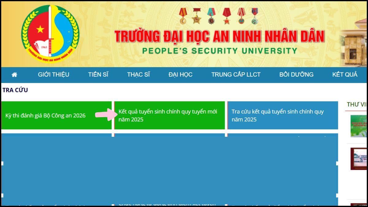 Tra cứu điểm chuẩn Đại học An ninh Nhân dân bước 3
