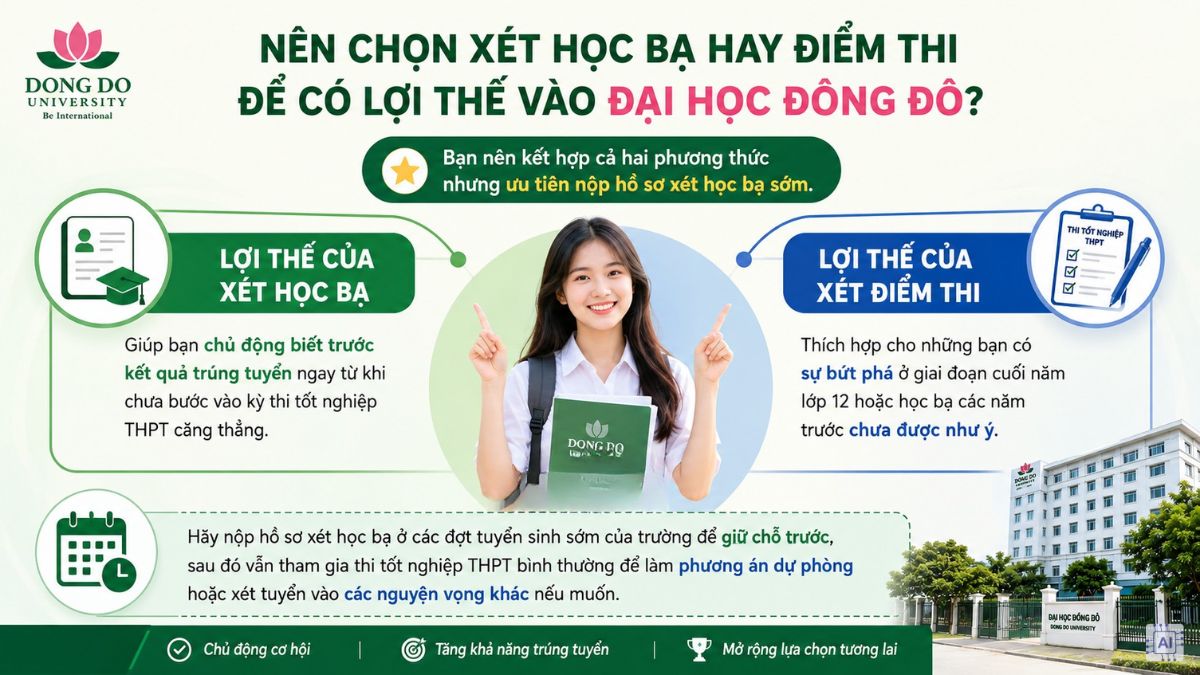 Nên chọn phương thức nào để xét tuyển Đại học Đông Đô