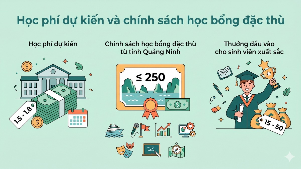 Học phí dự kiến và chính sách học bổng đặc thù