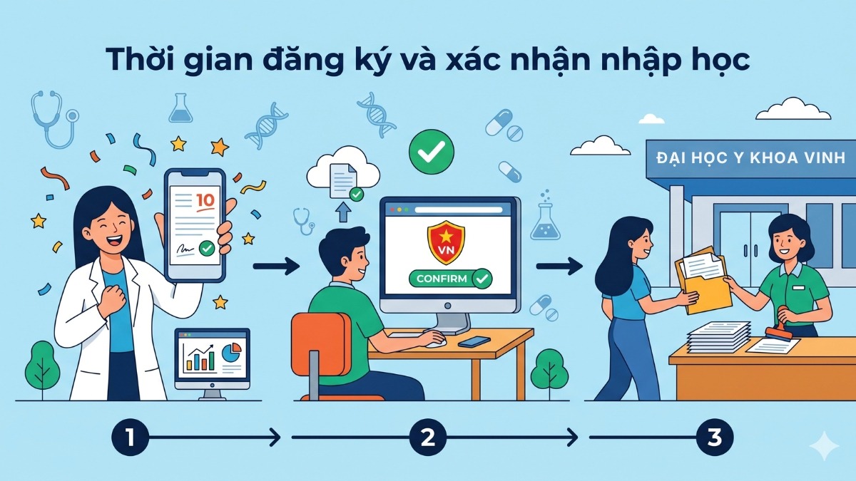 Lưu ý về các cột mốc xét tuyển trường Đại học Y Khoa Vinh