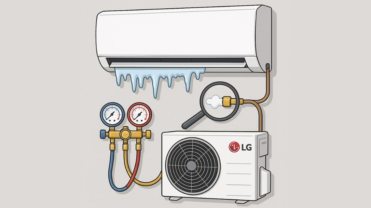 Đường ống gas bị nghẹt hoặc rò rỉ khiến máy lạnh không mát