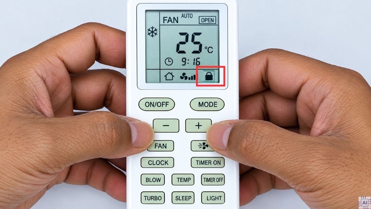 Điều khiển điều hòa đang bị khóa phím