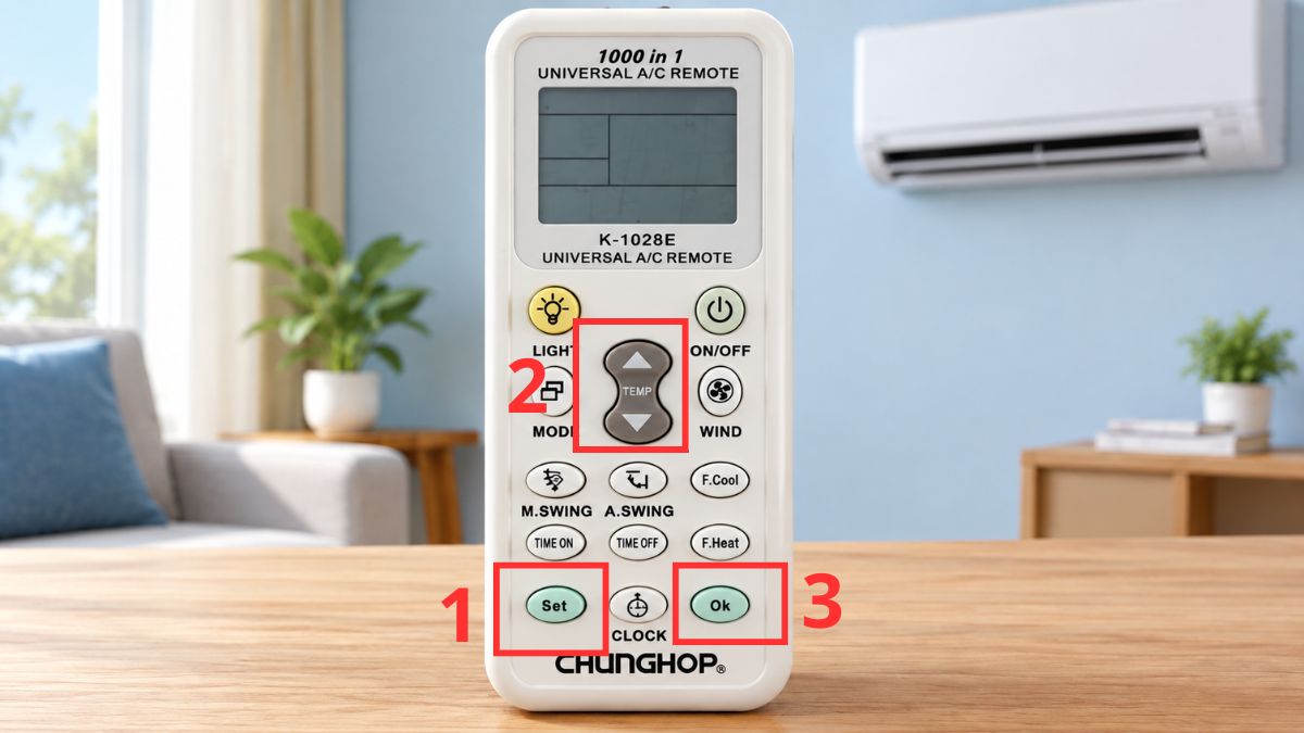 Dò mã remote để cài đặt