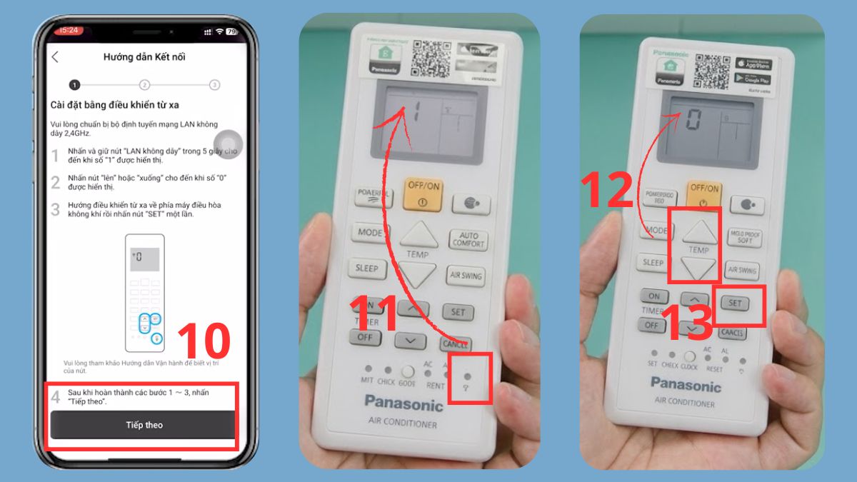 Chọn tiếp theo trên app