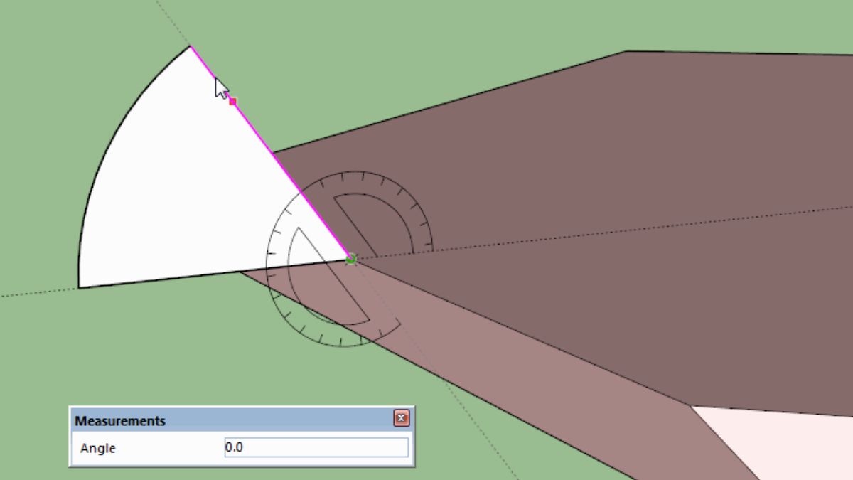 Đo góc trong Sketchup giúp tăng độ chính xác trong bản thiết kế