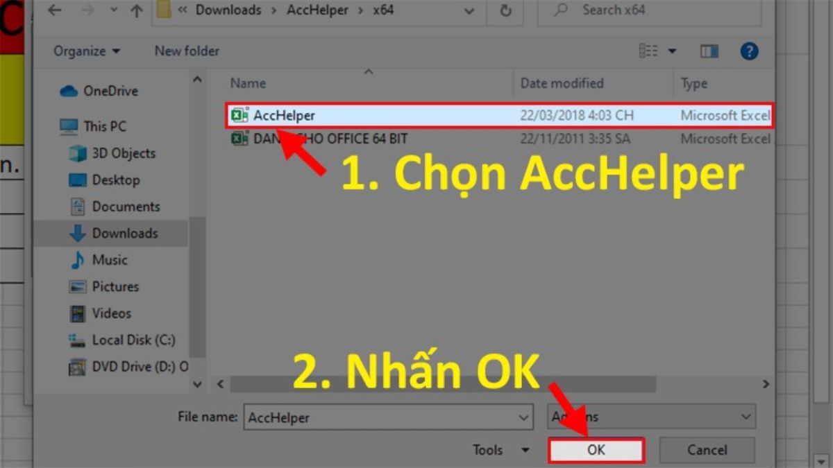 Sử dụng AccHelper đọc số tiền bằng chữ trong Excel bước 3 (Hình minh họa)