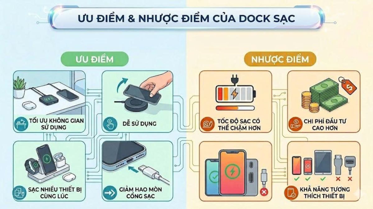 Ưu và nhược điểm của Dock sạc