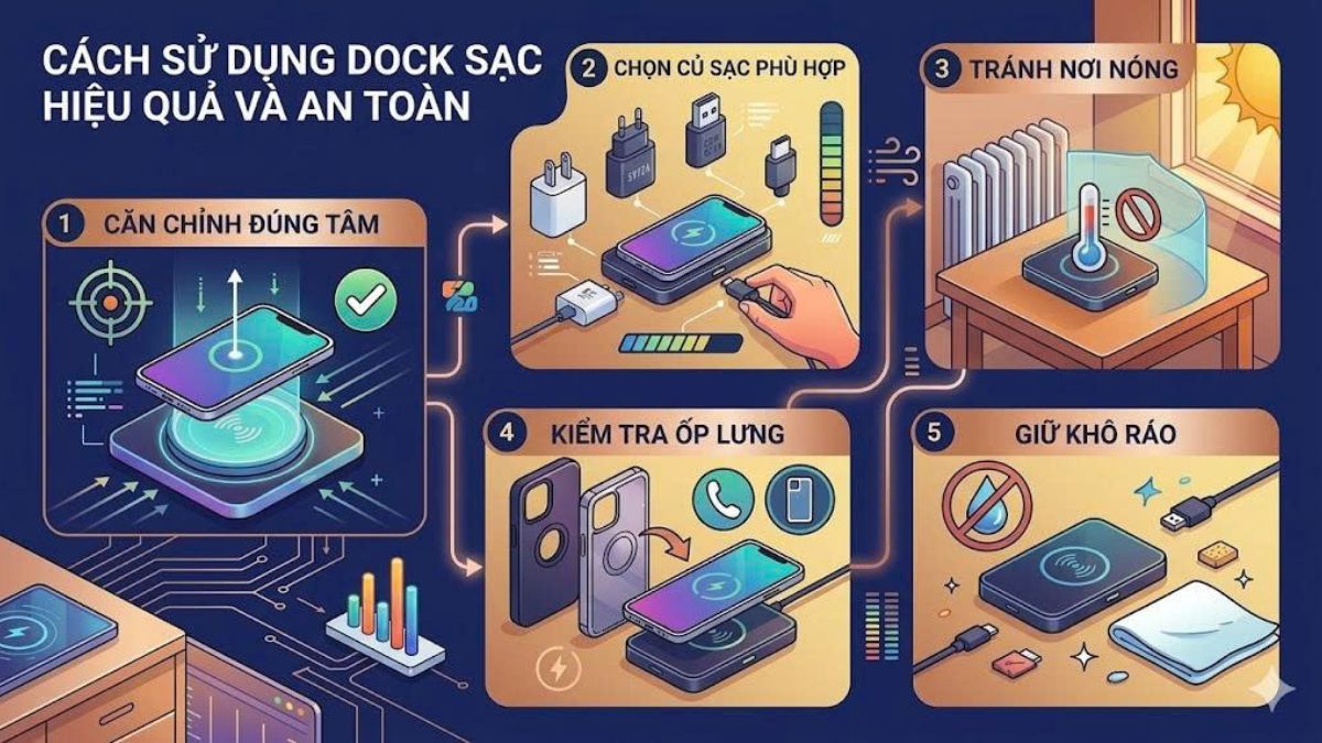 Cách sử dụng dock sạc hiệu quả và an toàn