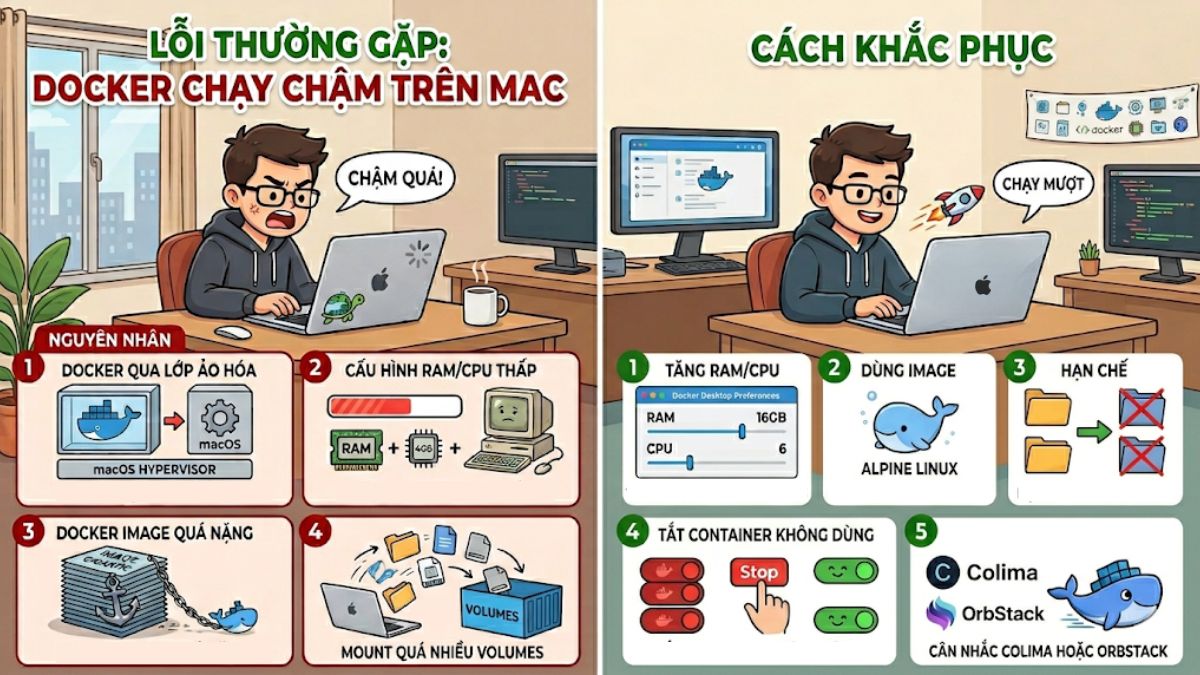 Docker chạy chậm trên Mac và cách khắc phục
