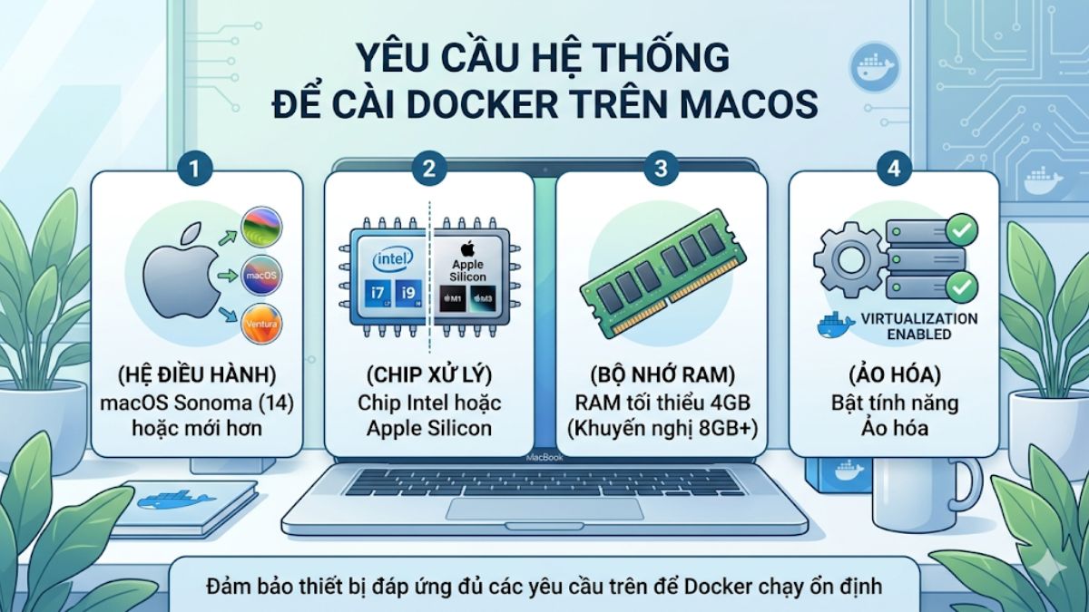 Yêu cầu hệ thống để cài Docker trên macOS