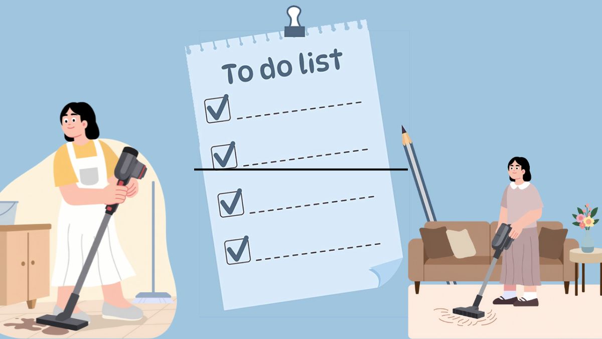 Cần lập danh sách các khu vực cần dọn nhà