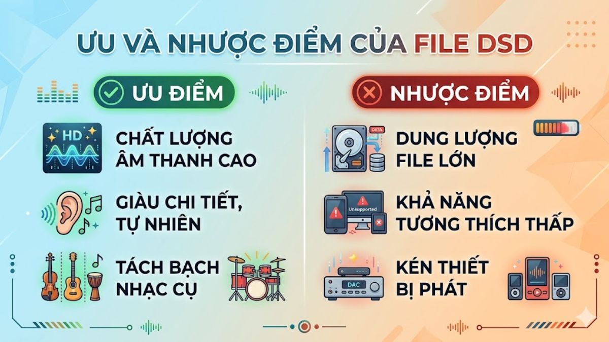 Ưu và nhược điểm của file DSD