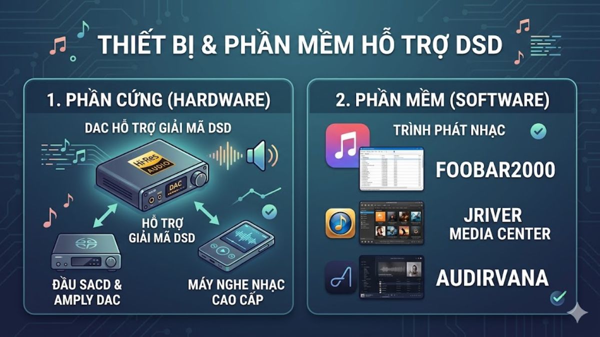 Thiết bị và phần mềm hỗ trợ file DSD
