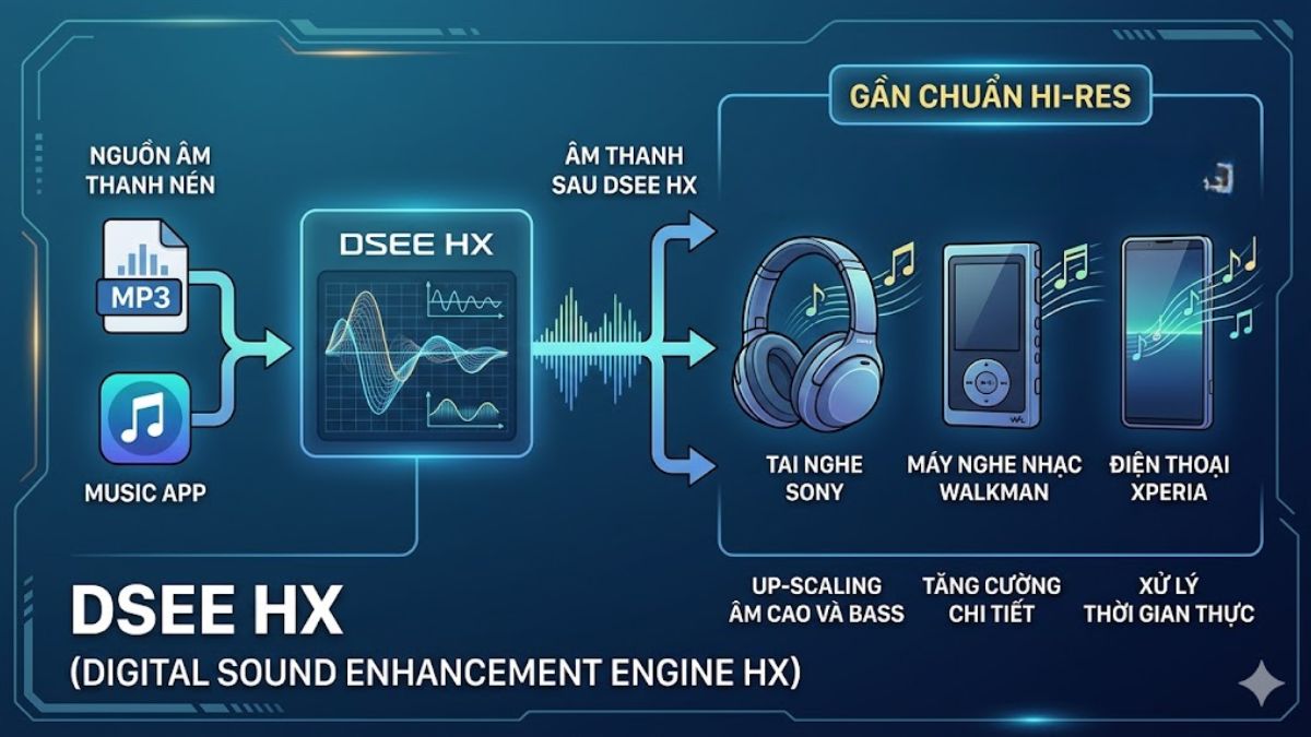 DSEE HX (Digital Sound Enhancement Engine HX) là phiên bản nâng cấp của hệ sinh thái
