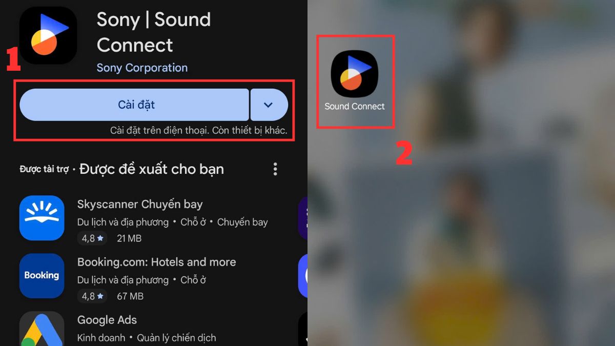 Tiến hành tải xuống và mở ứng dụng Sony Sound Connect 