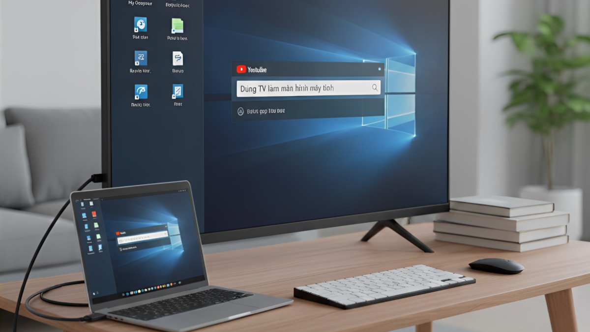 Ưu điểm lớn nhất khi sử dụng tivi làm màn hình là kích thước màn hình lớn