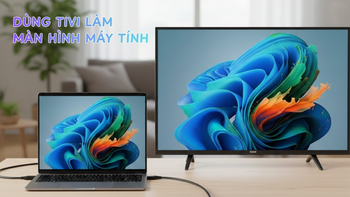 Hướng dẫn cách dùng tivi làm màn hình máy tính đơn giản, hiệu quả
