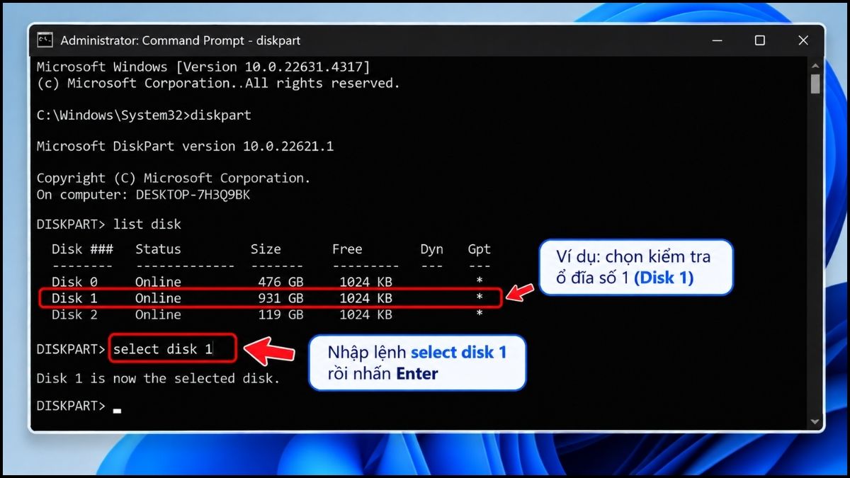 Cách kiểm tra phân vùng ESP bằng Command Prompt bước 4