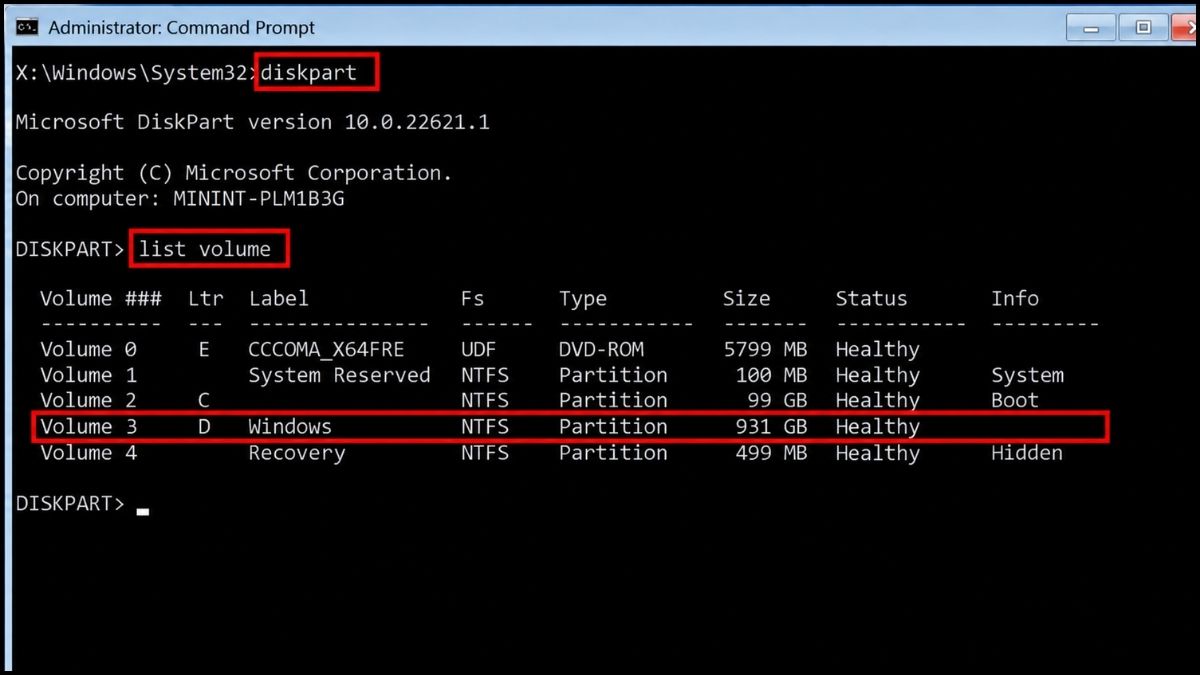 Xác định đúng ổ đĩa vật lý chứa Windows 1