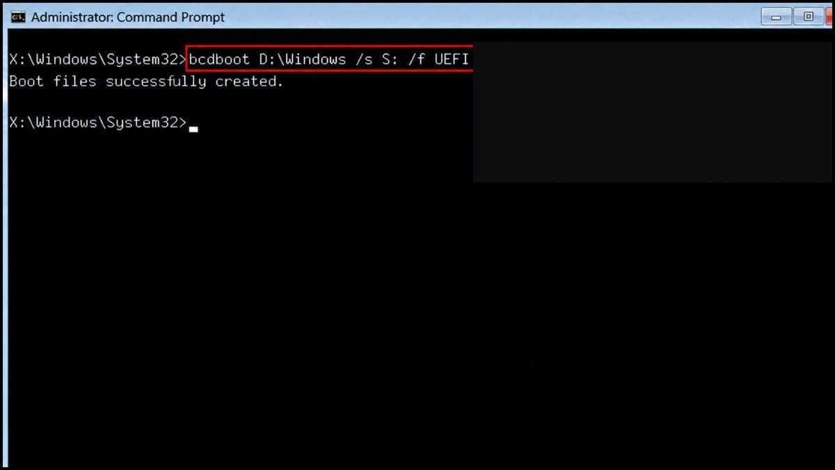 Tạo lại các tập tin khởi động Windows