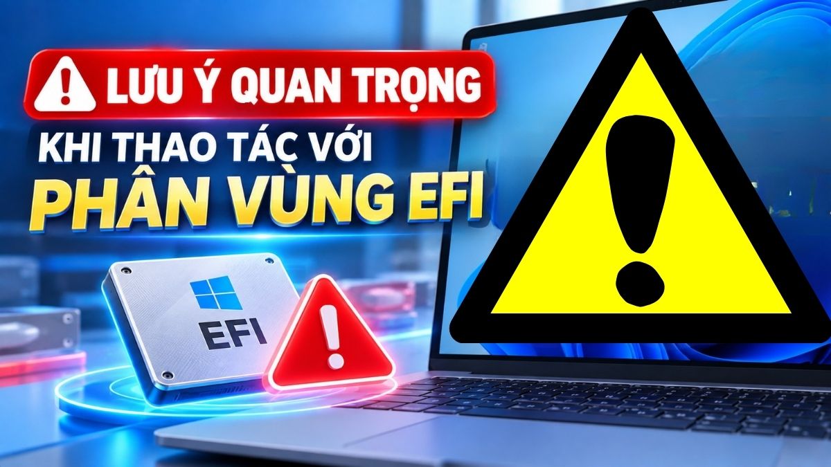 Lưu ý quan trọng khi thao tác với phân vùng EFI