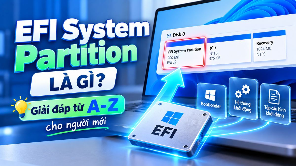 EFI System Partition là gì? Giải đáp từ A-Z cho người mới