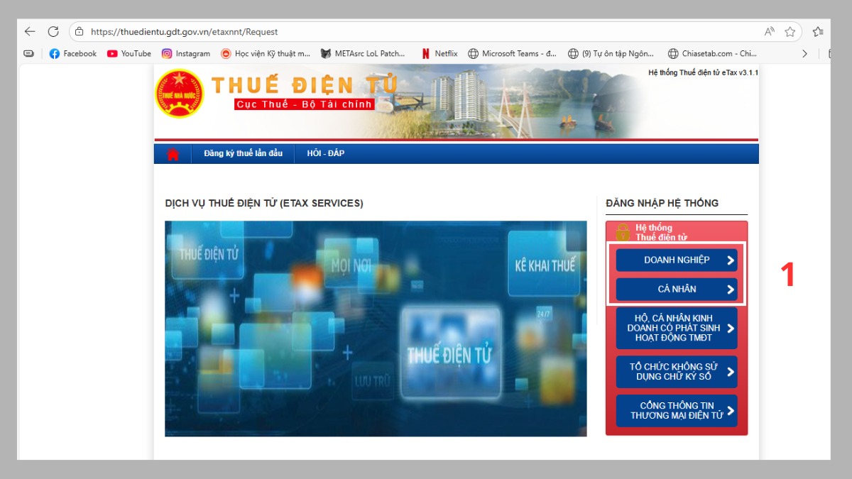 Hướng dẫn cách sử dụng eTax trên máy tính bước 1