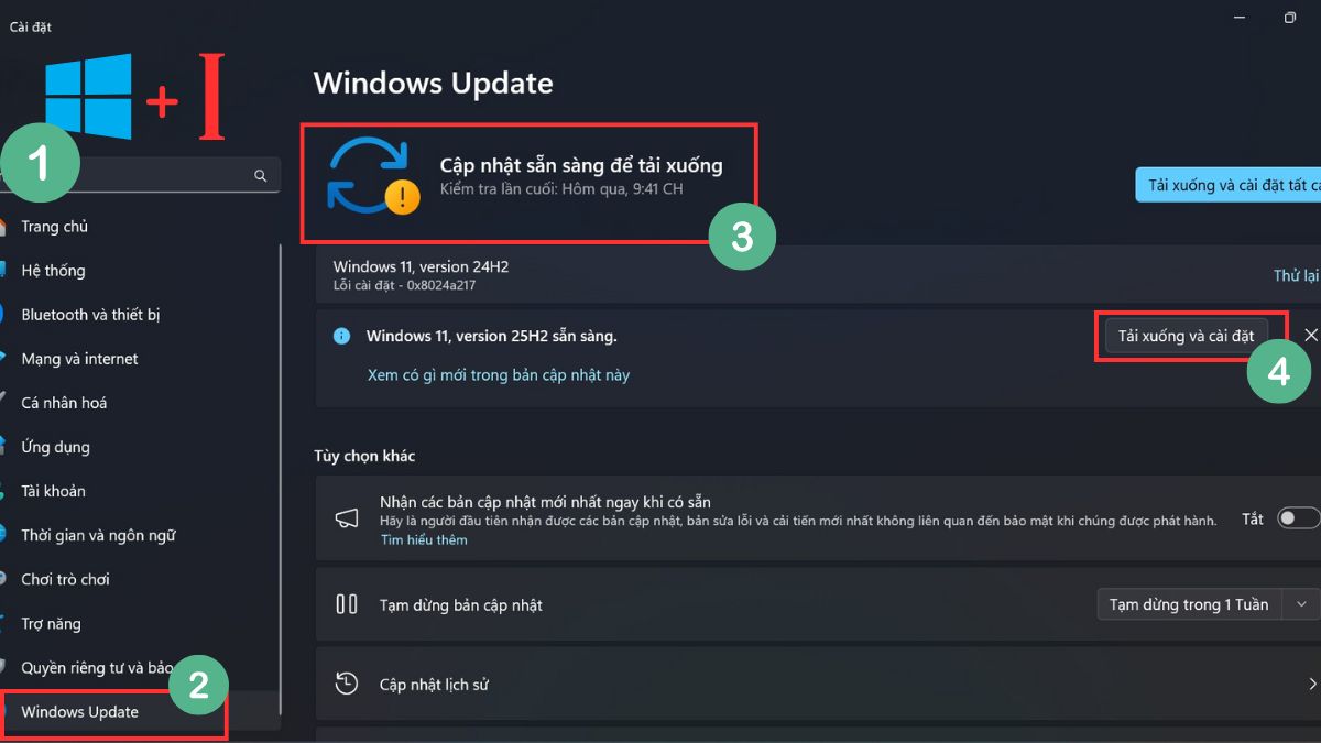 Quy trình cập nhật lại Windows đơn giản