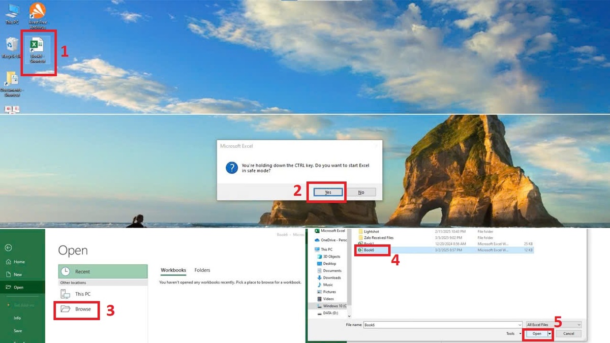 Chạy phầm mềm ở chế độ Safe Mode hạn chế lỗi Excel bị đơ (Hình minh họa)
