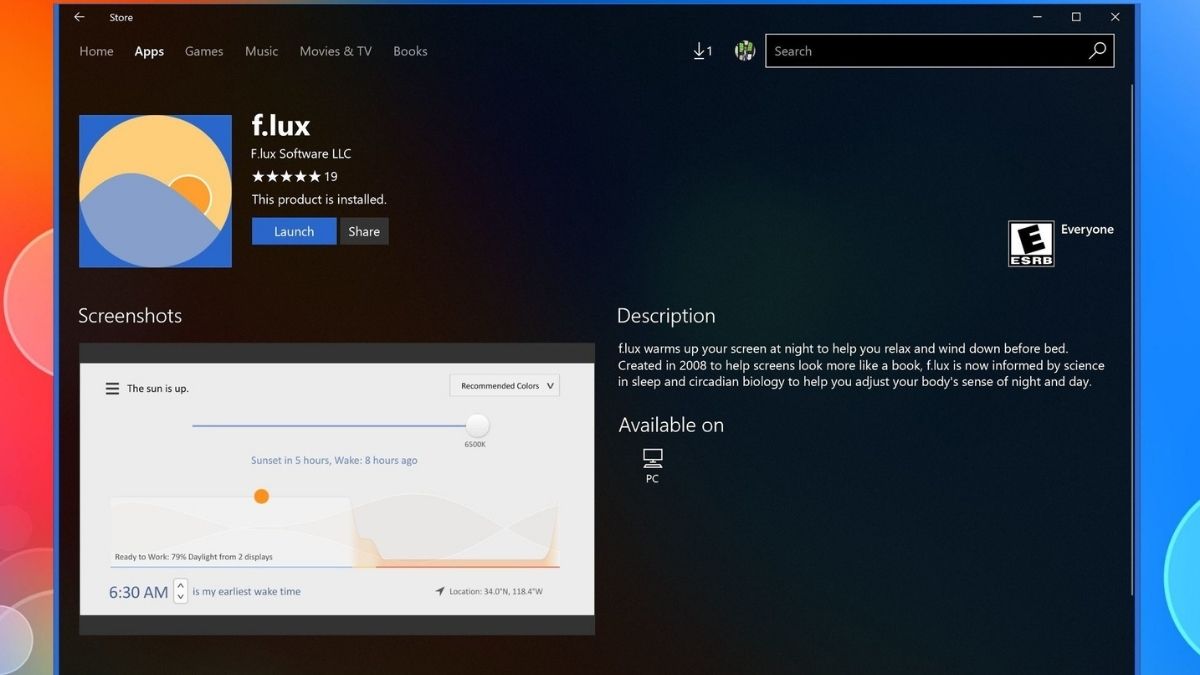 Phần mềm f.lux giúp cân bằng nhiệt độ màu hạn chế ảnh hưởng cho mắt