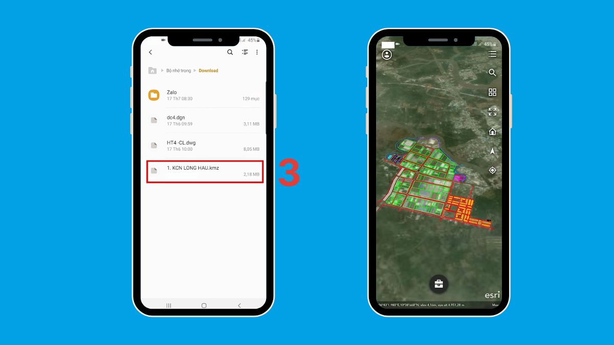 Cách mở file KMZ trên điện thoại bước 2