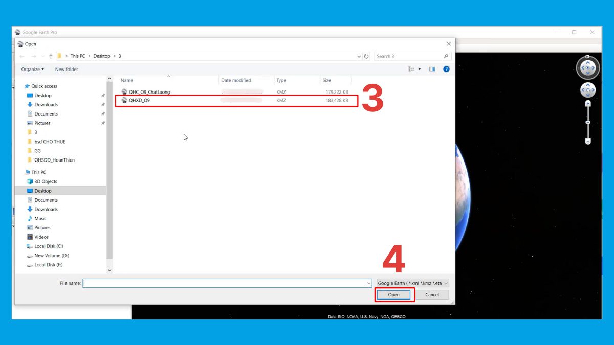 Hướng dẫn cách mở file KMZ trên máy tính bước 2