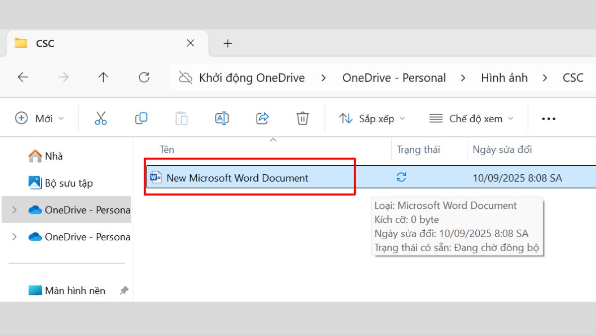 Thao tác tạo file mới bước 3